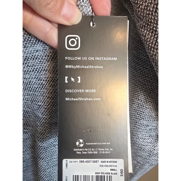 NWT Michael Strahan zip up hooded sweatshirt gray and black - Picture 2 of 6